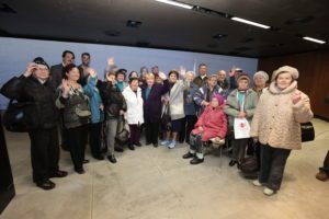 A group of Holocaust survivors visits the Friends of Zion Museum in Jerusalem. The museum opened with the help of Jerusalem Prayer Team members.