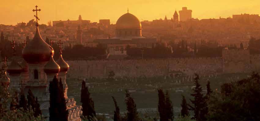 The Temple Mount at sunset