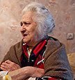Elderly Ukrainian woman in despair